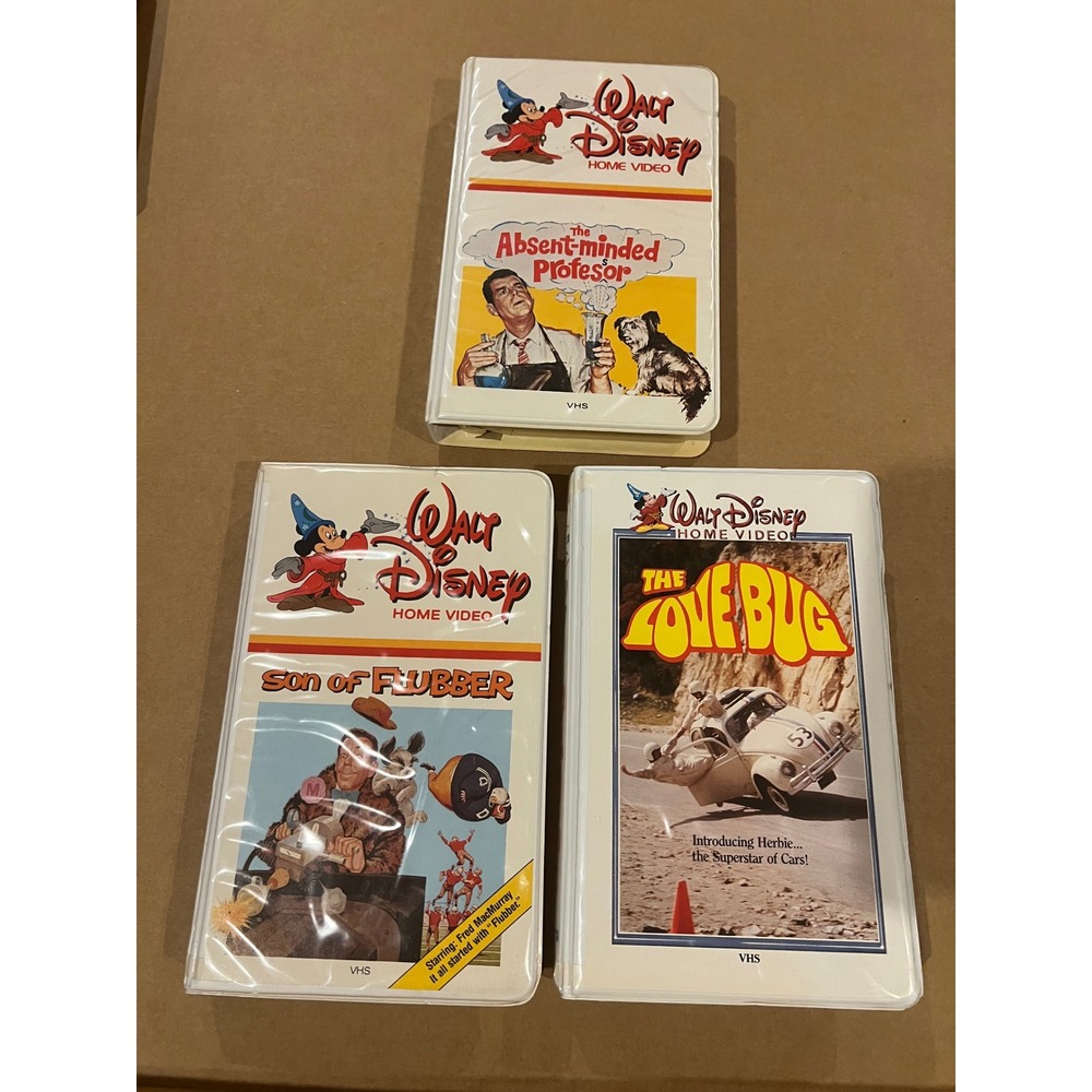 Vintage Walt Disney VHS Son of Flubber‎ The Absent-Minded Professor The Love Bug